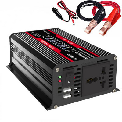 4000W automobilski pretvarač struje DC 12V u AC 220V modificirani sinusni val Automobilski adapter pretvarač USB AC utičnice Solarni automobilski pretvarač struje