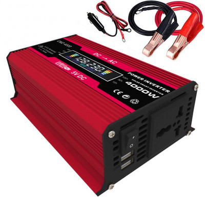4000W automobilski pretvarač struje DC 12V u AC 220V modificirani sinusni val Automobilski adapter pretvarač USB AC utičnice Solarni automobilski pretvarač struje