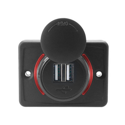 5V 3.1A Încărcător USB dublu Adaptor priză de alimentare Montare pe panou de încărcare rapidă pentru motocicletă, mașină, barcă, ATV, UTV, rulote