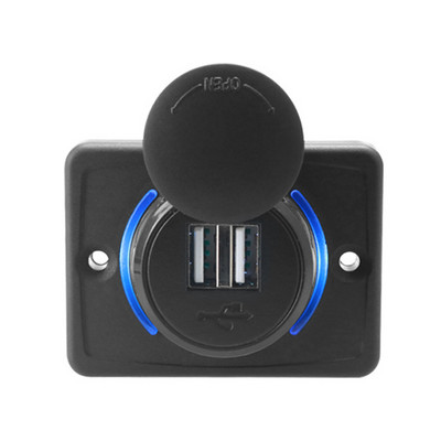 5V 3.1A Încărcător USB dublu Adaptor priză de alimentare Montare pe panou de încărcare rapidă pentru motocicletă, mașină, barcă, ATV, UTV, rulote