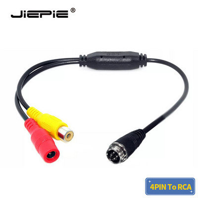 JIEPIE M12 Aviation Head 4 kontaktiga isane RCA/DC emane 4 kontaktiga RCA adapteri pikenduskaabel CCTV monitori auto tagumise varukaamera jaoks