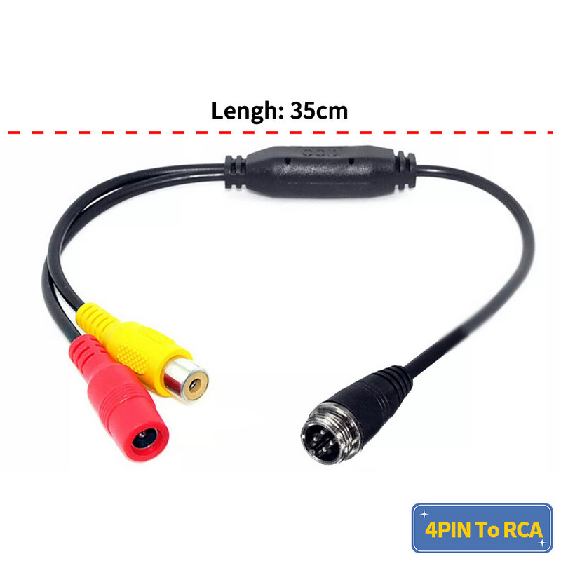 JIEPIE M12 Aviation Head 4 kontaktiga isane RCA/DC emane 4 kontaktiga RCA adapteri pikenduskaabel CCTV monitori auto tagumise varukaamera jaoks