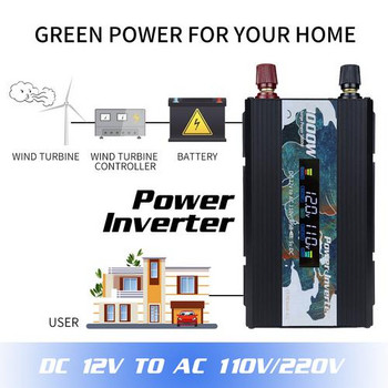 Pure Sine Waves Inverter DC 12V To AC 110V-220V 5000W Voltage Trans Former Power Converter Adapter Universal LED Solar Inverter