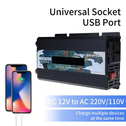 Invertor cu unde sinusoidale pure DC 12V la AC 110V-220V 5000W Tensiune Trans Former Convertor de putere Adaptor Universal LED Invertor solar