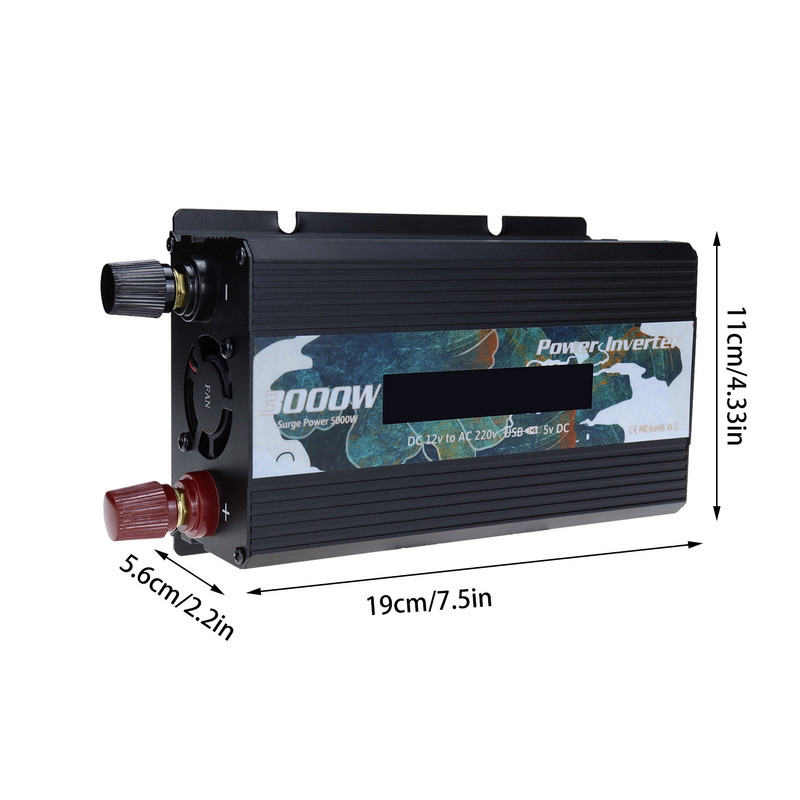 Invertor cu unde sinusoidale pure DC 12V la AC 110V-220V 5000W Tensiune Trans Former Convertor de putere Adaptor Universal LED Invertor solar