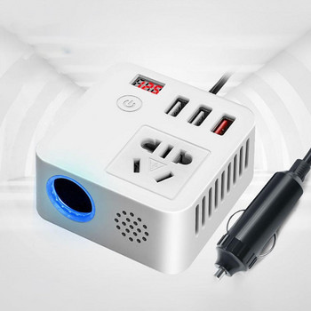 1 бр. Автомобилен инвертор 12v 24v до 220v Универсални гнезда за LED дисплей Преобразувател на мощност Инвертор с USB зарядно Бързо зареждане