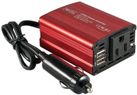 Invertor de putere pentru mașină 150W Convertor de 12V DC la 110V 220V AC Undă sinusoidală modificată cu încărcător de mașină USB dublu de 3,1A Protecție la suprasarcină