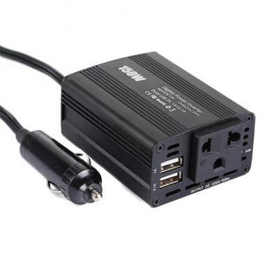 Invertor de putere automată DC 12V la AC 110V/220V Convertor 150W Convertor Adaptor încărcător auto USB dublu Undă sinusoidală modificată Priză UE SUA