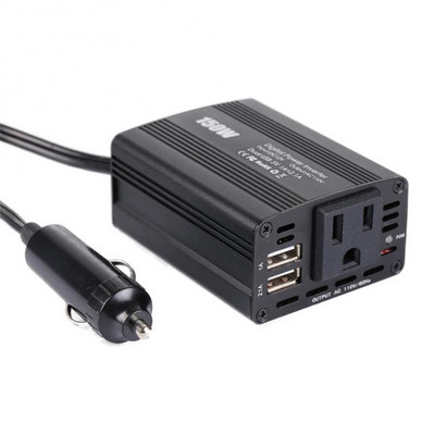 Invertor de putere automată DC 12V la AC 110V/220V Convertor 150W Convertor Adaptor încărcător auto USB dublu Undă sinusoidală modificată Priză UE SUA