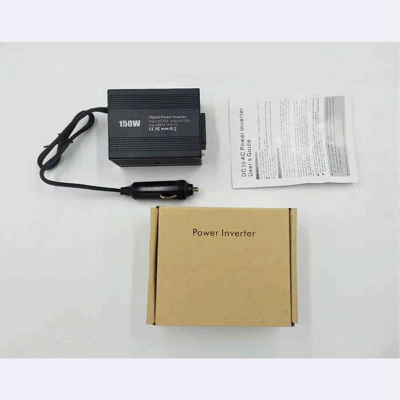 Invertor de putere automată DC 12V la AC 110V/220V Convertor 150W Convertor Adaptor încărcător auto USB dublu Undă sinusoidală modificată Priză UE SUA