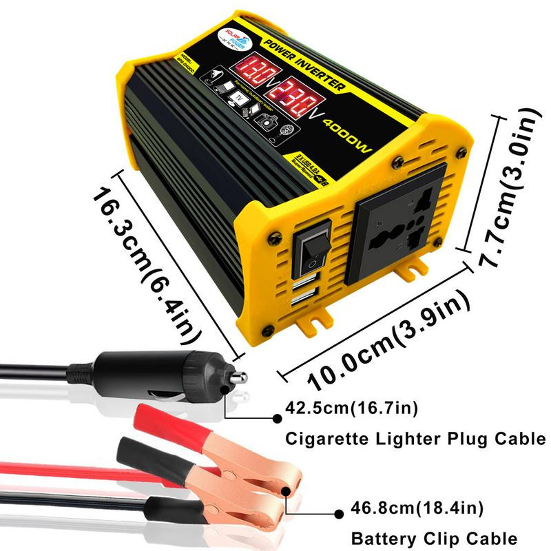 Autoadapter pistikupesa jaoks 300 W auto toiteinverter 12 V DC kuni 220 V vahelduvvoolu muunduri auto pistiku adapter kahe USB-ga