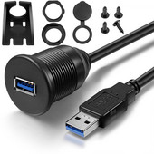 Vodootporan ugradbeni USB adapter za priključnu stanicu Pan USB 3.0 priključak muški na ženski produžni kabel za auto motocikl