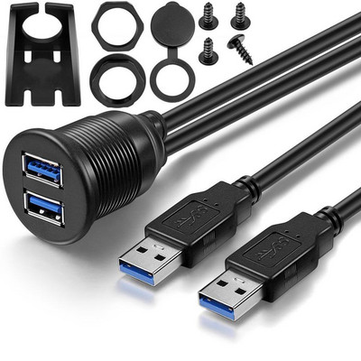Vodootporan ugradbeni USB adapter za priključnu stanicu Pan USB 3.0 priključak muški na ženski produžni kabel za auto motocikl