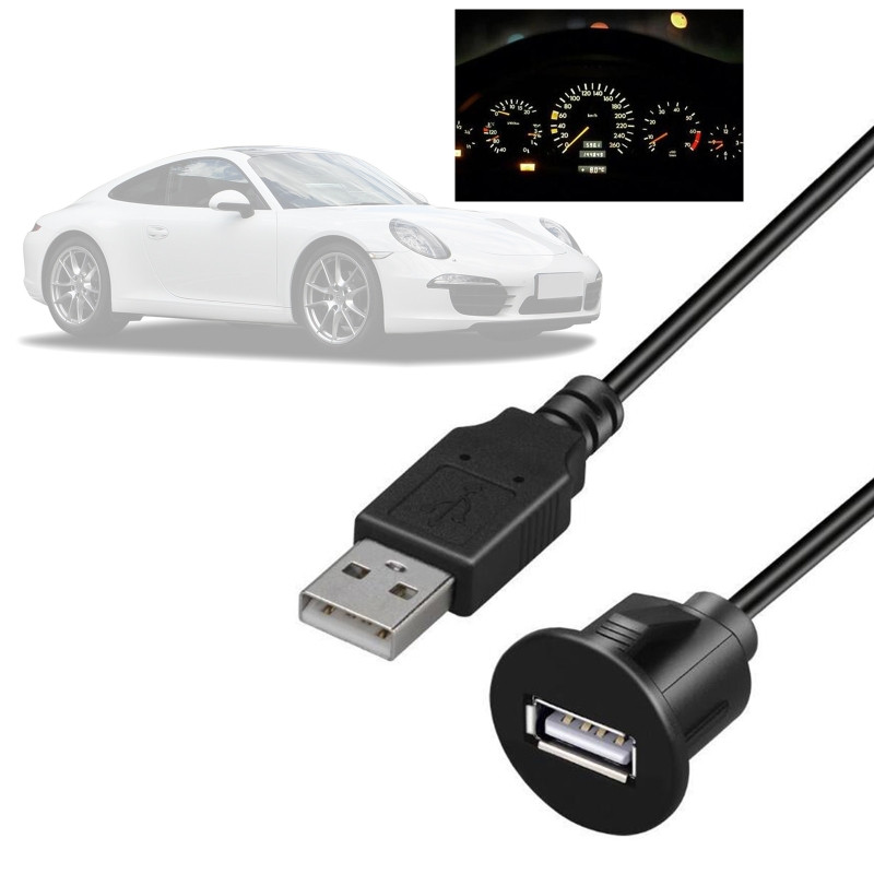 Auto armatuurlaua süvistatav heliliin USB 2.0 pordiga paneeli pikenduskaabli pesa