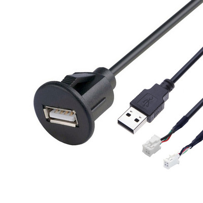 Univerzális 4 6 érintkezős USB csatlakozó interfész műszerfalra szerelhető panel hosszabbító kábel adapter autórádió Android multimédia lejátszóhoz