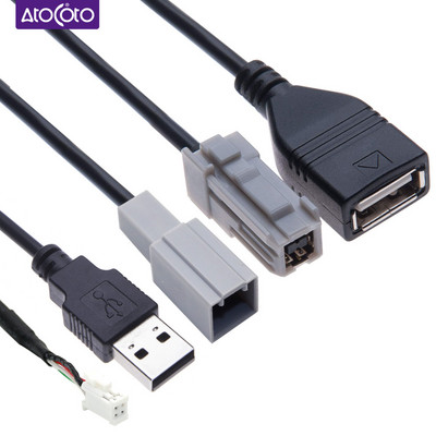 Autós Aux Audio Media Data Wire USB Adapter 4 PIN dugós kábel Subaruhoz Hondához Toyatához Mazda Radio CD Android Navigációhoz