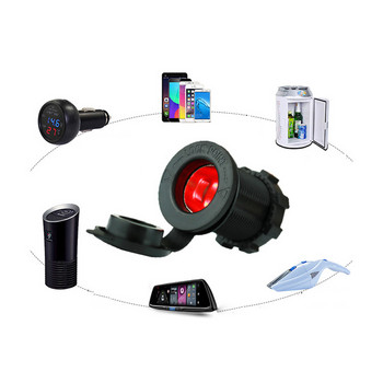 Адаптер за автомобилна запалка с LED индикатор Водоустойчив изход за захранване за автомобил Marine Moto Гнездо за запалка D4