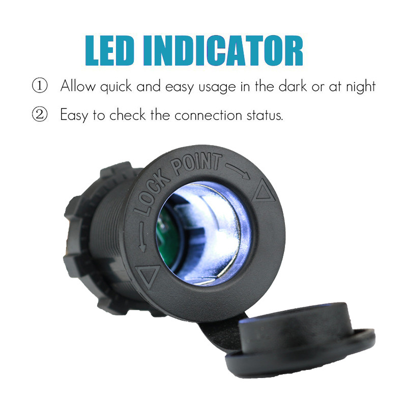 Adapter za automobilski upaljač s LED indikatorom Vodootporan Auto Marine Moto Utičnica za napajanje Utičnica za upaljač D4