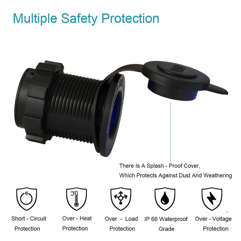 Adapter za automobilski upaljač s LED indikatorom Vodootporan Auto Marine Moto Utičnica za napajanje Utičnica za upaljač D4