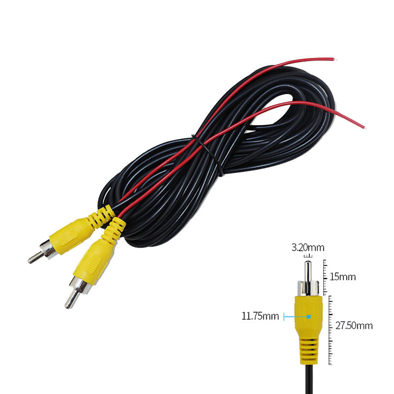 JIEPIE RCA videopikenduskaabel AV-kaabel isane-isa koos päästikujuhtmega tahavaate tagavaatekaamera auto multimeediumimonitori jaoks