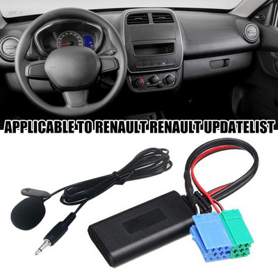 Car Radio Green Blue Mini 6Pin 8Pin Connector Bluetooth-Compatible 5.0 AUX Cable Adapter for 2005-2011 Renault Radio Updatelist