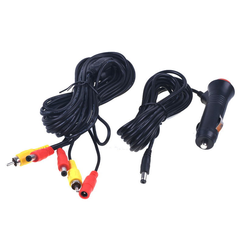 Cablu de alimentare video RCA de 7 metri + 3 m pentru camera retrovizoare Conectați monitorul mașinii la adaptorul pentru brichetă auto