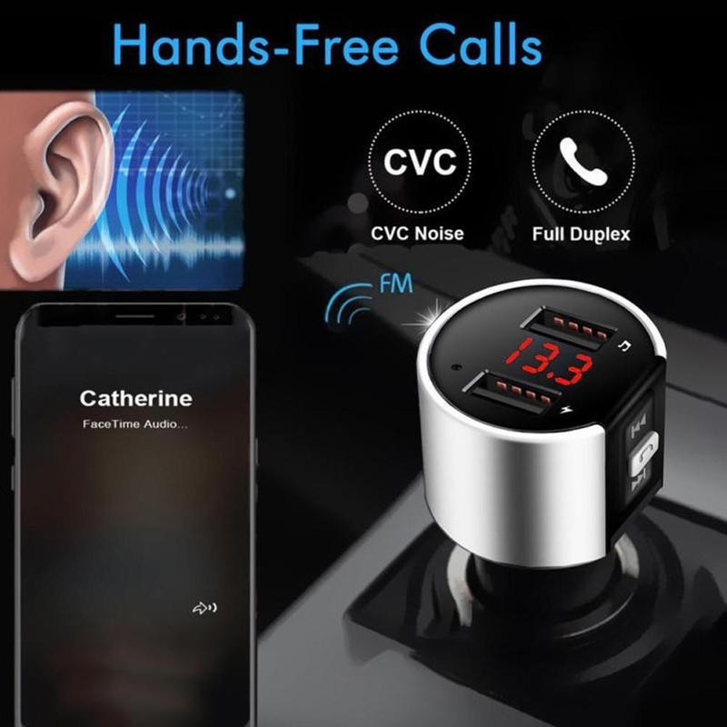 Transmițător FM Bluetooth Modulator Aux Audio Dual USB Încărcător rapid pentru mașină Apelare Mâini libere Bluetooth Kit auto Radio auto MP3 Player