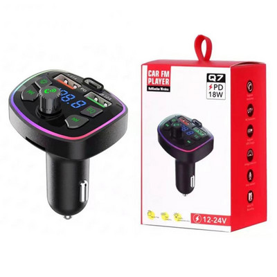 Transmițător FM Bluetooth 5.0 pentru mașină PD 18W Type-C Dual USB 4.2A Încărcător rapid LED Iluminat din spate Lumină atmosferică Player MP3 Muzică fără pierderi