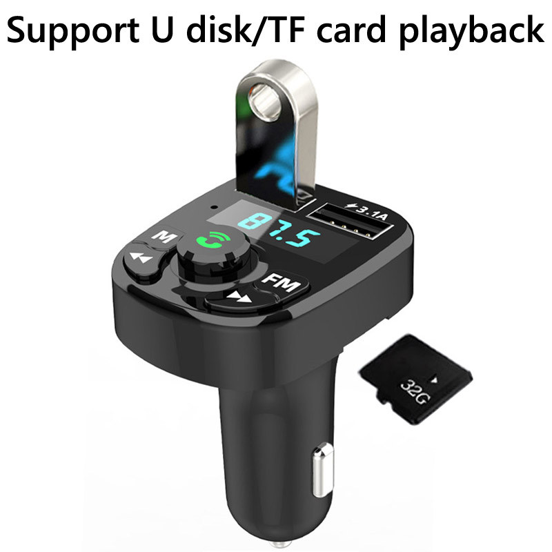 JaJaBor FM raidītājs automašīnas MP3 atskaņotājs TF karte U diska atskaņošana 3.1A USB automašīnas lādētājs brīvroku Bluetooth 5.0 automašīnas komplekts FM modulators