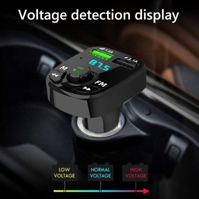 JaJaBor FM raidītājs automašīnas MP3 atskaņotājs TF karte U diska atskaņošana 3.1A USB automašīnas lādētājs brīvroku Bluetooth 5.0 automašīnas komplekts FM modulators