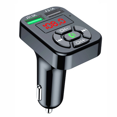 JINSERTA Bluetooth 5.0 FM-saatja autokomplekt MP3-modulaator-mängija juhtmevaba vabakäe helivastuvõtja kahekordne USB-kiirlaadija 3.1A