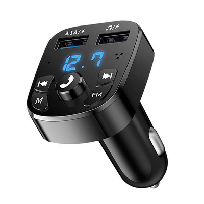 Automašīnas Bluetooth mūzikas adapteris FM raidītājs uztvērējs automašīnas komplekts MP3 audio atskaņotājs brīvroku 3.1A USB ātrais lādētājs Auto piederumi
