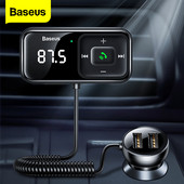 Baseuse auto FM-saatja Bluetooth-ühilduv 5.0 USB-autolaadija AUX-vabakäekomplekt juhtmevaba komplekti auto raadiomodulaator MP3-mängija
