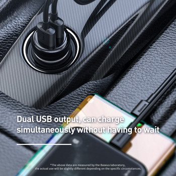 Автомобилен FM трансмитер Baseus Съвместим с Bluetooth 5.0 USB зарядно за кола AUX Handsfree Безжичен комплект Автоматичен радио модулатор MP3 плейър