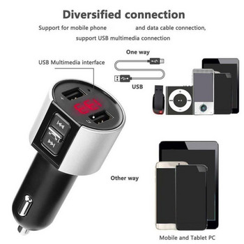 Bluetooth FM Transmitter Audio Aux Modulator Διπλός USB γρήγορος φορτιστής αυτοκινήτου Bluetooth Handsfree Calling Car Kit Ραδιόφωνο αυτοκινήτου MP3 Player