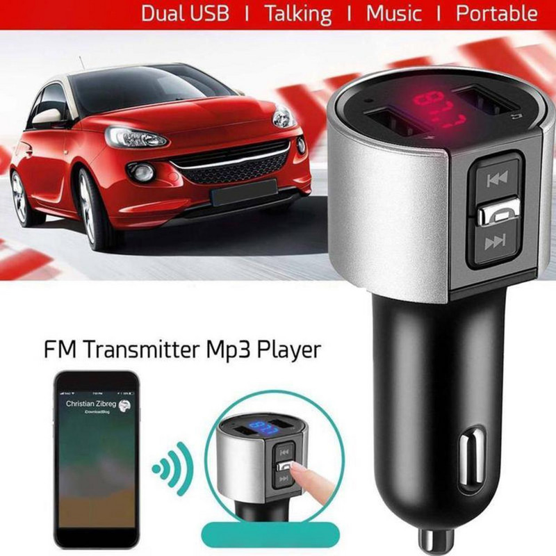 Transmițător FM Bluetooth Modulator Aux Audio Dual USB Încărcător rapid pentru mașină Apelare Mâini libere Bluetooth Kit auto Radio auto MP3 Player