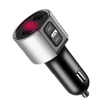 Συμβατός με Bluetooth Πομπός FM Audio Aux Modulator Διπλός USB γρήγορος φορτιστής αυτοκινήτου Handsfree Calling Car Kit Ραδιόφωνο αυτοκινήτου MP3 Player