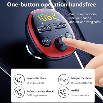 Πομπός Bluetooth 5.0 Fm Ραδιόφωνο Handsfree Car Kit Διπλός φορτιστής USB Car Mp3 Player TF U Disk Music Player Διαμορφωτής αυτοκινήτου