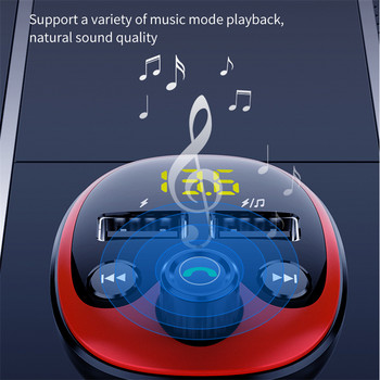 Bluetooth 5.0 Fm трансмитер Радио Хендсфри комплект за кола Двойно USB зарядно MP3 плейър за кола TF U диск Музикален плейър Модулатор за кола