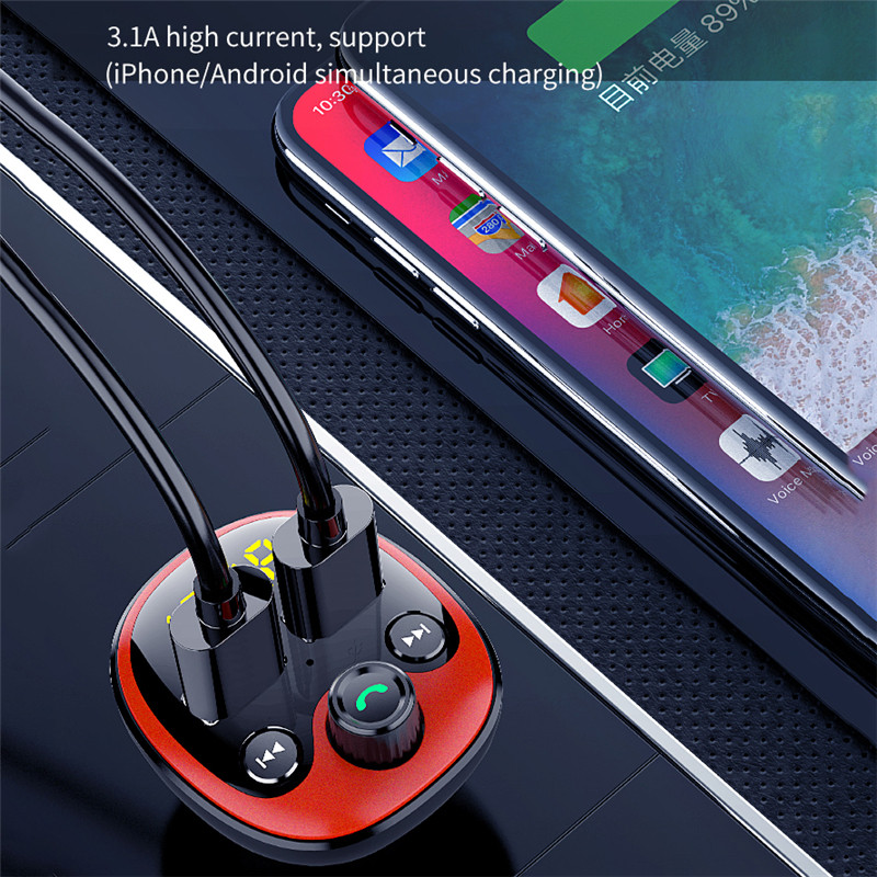 Bluetooth 5.0 Fm odašiljač Radio Handsfree Auto oprema Dual USB punjač Auto MP3 Player TF U Disk Music Player Auto modulator