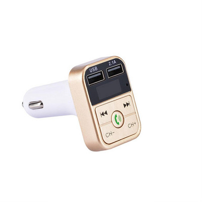 Transmițător FM pentru mașină Receptor audio fără fir compatibil Bluetooth 5.0 Apel mâini libere 2.1A 1A Încărcător rapid USB dublu Mp3 Player