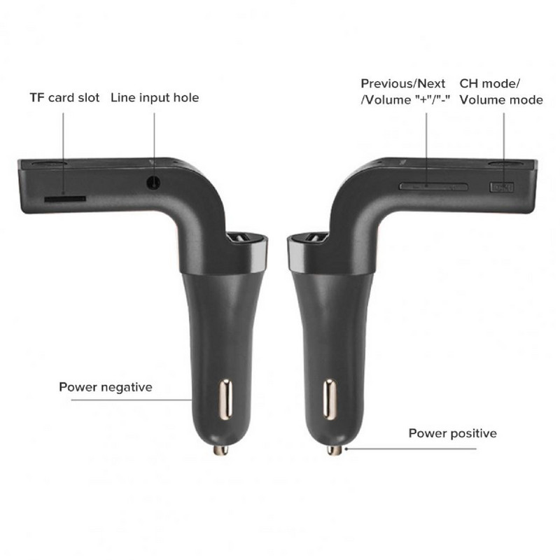 Transmițător FM Bluetooth 5.0 Încărcător rapid pentru mașină USB dublu Receptor audio fără mâini fără fir Player MP3 automat Transmițător FM Bluetooth