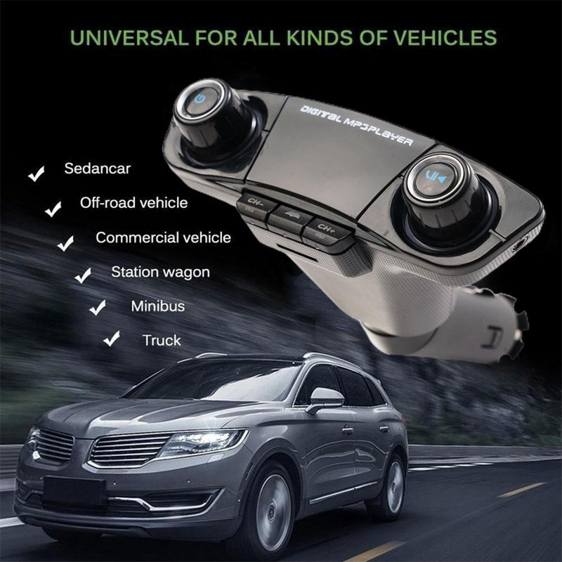 Ecran LED Transmițător FM Modulator Aux Bluetooth 4.0 Set auto Mâini libere Player MP3 audio pentru mașină cu încărcare inteligentă Dual USB Car Charge