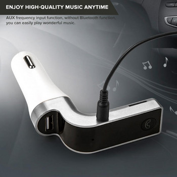 Автомобилен Bluetooth 5.0 FM трансмитер Безжичен адаптер Микрофон Аудио приемник Автоматичен MP3 плейър QC3.0 Двойно USB бързо зарядно Аксесоари за кола
