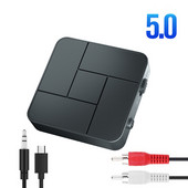KN326 Transmițător audio Bluetooth 5.0 Receptor 3,5 mm mufă AUX RCA Adaptor audio pentru muzică fără fir cu microfon pentru căști pentru mașină PC TV