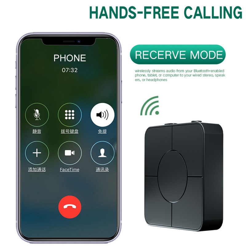 KN326 Transmițător audio Bluetooth 5.0 Receptor 3,5 mm mufă AUX RCA Adaptor audio pentru muzică fără fir cu microfon pentru căști pentru mașină PC TV