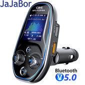 JaJaBor Transmițător FM pentru mașină Player MP3 Receptor audio AUX QC3.0 Tip C Încărcare rapidă Încărcător USB Mâini libere Bluetooth 5.0 Kit auto