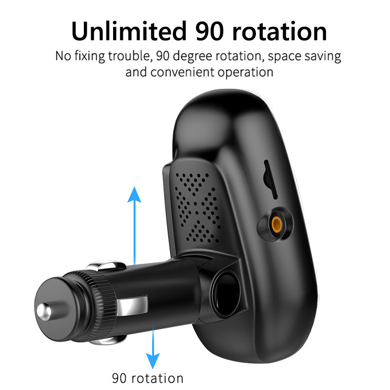 JaJaBor Transmițător FM pentru mașină Player MP3 Receptor audio AUX QC3.0 Tip C Încărcare rapidă Încărcător USB Mâini libere Bluetooth 5.0 Kit auto