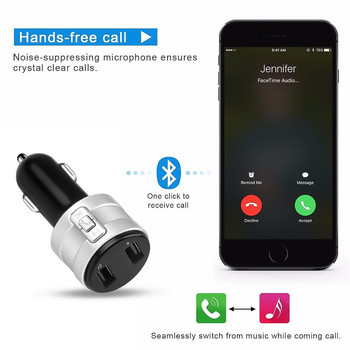 Безжичен Bluetooth FM трансмитер Двоен USB AUX модулатор 3.1A зарядно за кола MP3 плейър Аудио приемник Хендсфри комплект за кола
