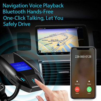 Автомобилен комплект MP3 музикален плейър Bluetooth 5.0 приемник FM предавател Модулатор 5V 3.1A Двоен USB U диск / TF карта с LCD екран
